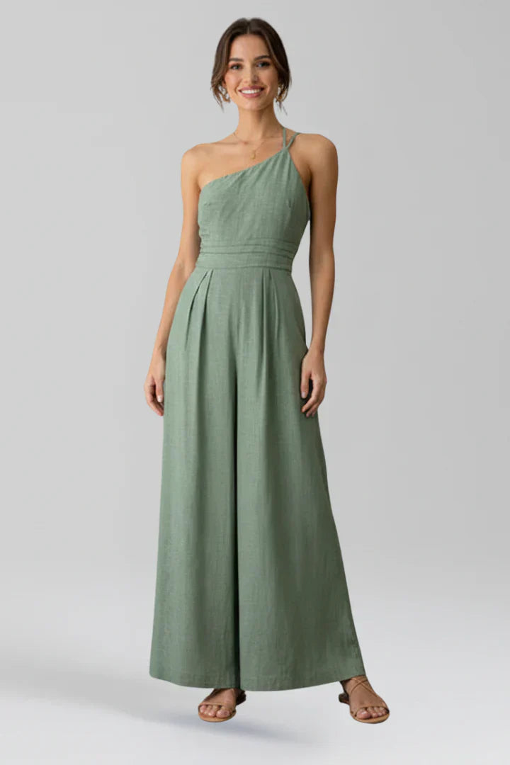 Women’s One Shoulder Wide Leg Jumpsuit